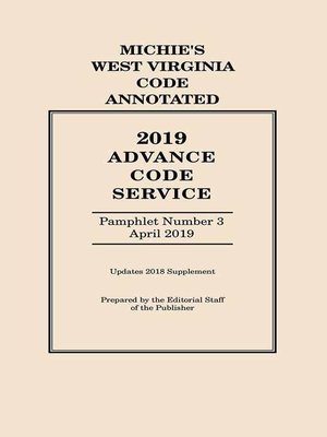 cover image of West Virginia Advance Code Service